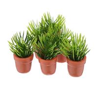 TOYANDONA 6 Pezzi Mini Potted Plants in Plastica Robusta Mini Bonsai Artificiali Realistici per Decorazioni Casa Modelli Verdi per Bambole e Ambienti Interni