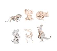 TOYANDONA 6 set Kit Puzzle Legno Animali DIY per Puzzle Educativo con Cane Koala Leone e Cervo Assemblabile per Sviluppo