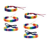 TOYANDONA 6pezzi Bracciale Arcobaleno Intrecciato in Cotone Braccialetto Regolabile per Pride Day Uso Quotidiano Regalo per Familiari e Amici