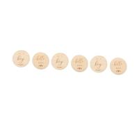TOYANDONA 6pezzi Creative Wooden Cards for Newborn Growth Fun Commemorative Keepsakes for Showers and Childhood Memories