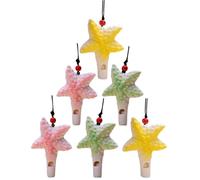 TOYANDONA 6pezzi Whistle Sea Star Shape Ceramic Children's Whistle Toy for Parties Travel and School Toddler Music Instruments