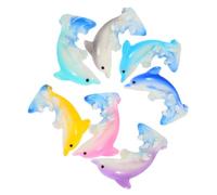 TOYANDONA 7 pezzi Miniature Delfini in Resina Colorata Figurine Animali Mini per Micro Paesaggi Decorazioni Mini Giardino Adatte a Piante Succulente e Tavoli Finitura Dettagliata e Aspetto