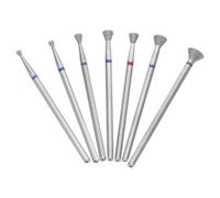 TOYANDONA 7 Pezzi Set di Frese per Unghie Diamantate Punte Coniche Argento, Utensili Professionali per Manicure e Pedicure, la Pulizia delle Cuticole la Cura delle Unghie
