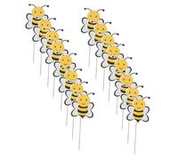 TOYANDONA 72 Decorazione per la torta api fornitura cupcake Decorazione superiore della tazza cake decorazioni api plettri decorativi per torte legno Giallo
