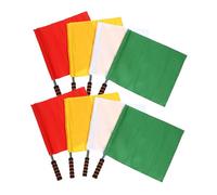 TOYANDONA 8 Pezzi Calcio in Acciaio Inossidabile per Segnali Mano Flag per Allenamento Calcio Segnali per e Competizioni Atletiche Giallo Rosso Verde