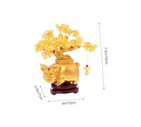 TOYANDONA Albero dei Soldi Feng Shui con Maiale Portafortuna in Cristallo Citrino Decorazione Casa Ufficio Negozio Ornamento Bonsai per Ricchezza e Fortuna