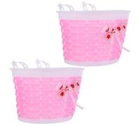TOYANDONA Anteriore per con Fiocco Bambina Rosa 2 Pezzi | Intrecciata, Cinghia Regolabile, Installazione Rapida, per Biciclette per Bambini e senza