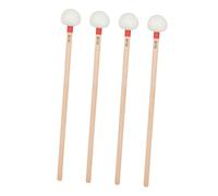 TOYANDONA Bacchette per Timpani Professionali 4 Pezzi con Teste in Feltro Beige, Manico in Legno per Controllo Migliorato e Presa Confortevole, per Orchestre e Bande Scolastiche