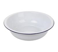 TOYANDONA Bacinella Smaltata Vintage 28 Cm Bianca per Cucina, Ciotola Rotonda per Insalata e Mescolare, Lavabo Smaltato Resistente alle Alte Temperature, Multifunzionale per Verdure e Uso