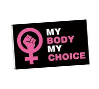 TOYANDONA Bandiera Femminista Bandiera Della Decorazione Il Mio Banner a Scelta Bandiera Di Dimostrazione Per i Diritti All'aborto Bandiere Dei Diritti Di Aborto Nero Poliestere