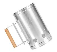 TOYANDONA barilotto di accensione Secchio di Carbone Portatile Campeggio Barbecue da Esterno carbonella Strumento di Cottura all'aperto Strumento Barbecue di Legno Silver