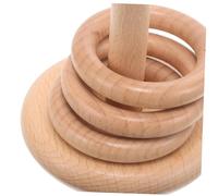 TOYANDONA BEECH BEET BEED anelli impilabili giocattolo per anelli di legno per dell'anello all'aperto di nel cortile giocattolo genitore figlio Beige