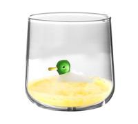TOYANDONA Bicchiere in Vetro 300ml a Forma di Papera 3d, Design Unico e Stabile, per Ristorante e Uso Domestico