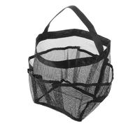 TOYANDONA Borsa a Rete da Spiaggia con Manici Larghi, Nera, Organizer | Divisioni Multilivello, Accesso Immediato e Presa Sicura, per Vacanze al Mare e Brevi Viaggi