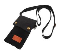 TOYANDONA Borsa a Tracolla per Telefono in Tela Nera, Piccola Donna | Design a Tre Scomparti, Tracolla Regolabile, Leggera e Pratica, per Cellulare, Balsamo e Uscite Serali