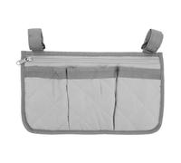 TOYANDONA Borsa Organizer da Letto in Pongee con 4 Tasche Separate e Portabicchiere Integrato per Supporto Sicuro e Organizzazione Efficiente in Strutture di Assistenza