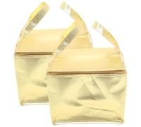 TOYANDONA Borsa Termica Pieghevole con Cerniera 2 Pezzi 26x26x20 Cm Non Tessuto e Alluminio Borsa la Spesa Isolata con Manici Termica Verticale Riutilizzabile per Picnic Viaggi