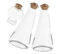 TOYANDONA Bottiglie in Vetro Tappo in Sughero Set 3 Riutilizzabili e Resistenti alla Deformazione, Chic per Matrimonio per della Nuziale