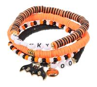 TOYANDONA Bracciale Donna Halloween in Argilla Polimerica Ciondolo Zucca, Elastico e Versatile, Accessorio Raffinato per Feste e Shopping, per Ragazze e Donne