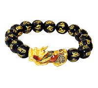 TOYANDONA Bracciale Uomo Perline in Lega Simbolo di Ricchezza e Fortuna Amuleto Portafortuna per Tutte le Occasioni Regalo per Amici e Uomini