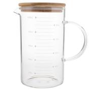 TOYANDONA Brocca da Cucina in Vetro da 1000ml con Coperchio e Manico, Design Elegante, Misura Versatile per Uso Quotidiano e Preparazione in Cucina