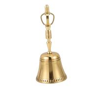 TOYANDONA Campana del tempio buddista campana a mano suono dell'anello campanello della scuola buddhismo strumento musicale buddista fornitura di buddismo strumento portatile rame Golden