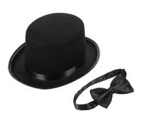 TOYANDONA Cappello Bombetta Nero per Costume Investigatore Kit Accessori per Feste e Giochi di Ruolo Detective Adatto per Adulti e Addio al Celibato Cappello + Cravattino 2pcs