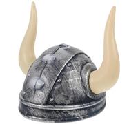 TOYANDONA Cappello con corna vichinga per bambini e adulti, in plastica, con corna di bufalo per Halloween, cosplay, cavaliere medievale, decorazione per feste, 20 x 19 x 12 cm, casco vichingo con