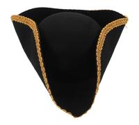 TOYANDONA Cappello da Pirata Elementi Creativi in Ecopelle Nero Leggero per Feste a Tema e Carnevale per Accessorio Costume Halloween Uomo e Donna