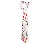 TOYANDONA Carte da gioco Cravatte Cravatte Poker Cubo Stampa Cravatta Partito Costume Accessori (Bianco), bianco, 75 cm