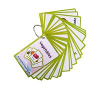 TOYANDONA Carte Didattiche di Carta per Parole e Immagini di Verdure, Portatili e Complete, per L'apprendimento Precoce in Classe in Famiglia