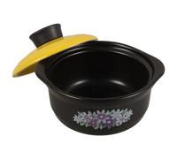 TOYANDONA Casseruola in Argilla 1,3l Doppio Manico per Stufati e Brodi, Pentola da Cucina Resistente al Calore per Uso Domestico, Utensili da Cucina per Riso, Pollo Brasato e Zuppe