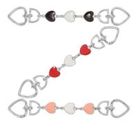 TOYANDONA Catene di Estensione in Acciaio Inossidabile per Borsa 3 Pezzi a Forma di Cuore Tracolla Allungabile Elegante e Resistente per Portafoglio
