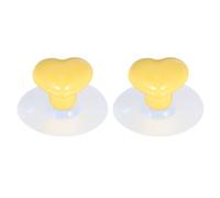TOYANDONA Ceramica Gialla Pomello Coppia, a Cuore per Mobili e Finestre | Base Solida, Resistente All'usura, Può essere Usato come Gancio, per Armadio Scarpe e Finestra
