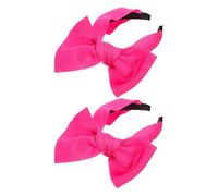 TOYANDONA Cerchietto per Chioma Fiocco Oversize da Donna 2 Pezzi e Plastica Fascia Elastica Larga per Ridurre Attrito e Nodi, per Feste e Cheerleading
