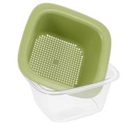 TOYANDONA Cestello Scolapiatti da Cucina Doppio Strato Verde, Colino Fine per Lavaggio Frutta e Verdura, Cestino Scarico Multifunzione per Uso Domestico e Campeggio