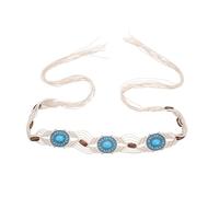 TOYANDONA Cintura Boho Intrecciata Mano con Piccoli Elementi Turchesi Cintura Vita Regolabile in Lega Resistente per Abiti Jeans e Gonne Stile Etnico Bohemien per Occasioni Casual e Feste
