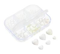 TOYANDONA Ciondoli per Nail Art in Resina a Forma di Cuore Set da 1 Box con 6 Griglie Cuori Misti Piccoli e Grandi per Decorazioni Unghie e Manicure