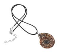 TOYANDONA Ciondolo Conchiglia di Ammonite Naturale Esemplare Fossile Artigianale per Collana Gioiello Distintivo da Donna e Uomo per Regalo e Uso Quotidiano