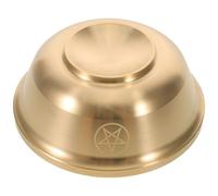TOYANDONA Ciotola Rituale in Ottone 9 CM Pentagramma Ciotola Decorativa per Offerte e Prosperità Bacinella in Metallo per Altare e Arredamento Spirituale