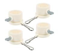 TOYANDONA Clip per Bandiera in Acciaio Inox 4 Pezzi, Anelli Regolabili Rotanti a 360° per Asta Portabandiera, Morsetto Fissaggio Resistente per Uso Esterno Scolastico e Aziendale