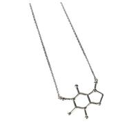 TOYANDONA Collana Amante del Caffè Molecola di Caffeina, Gioiello da Donna in Lega Anallergica, Design Creativo Elegante, per Ragazze e Amanti della Chimica, Accessorio Moda Quotidiano