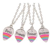 TOYANDONA Collana Amicizia Arcobaleno 4 Pezzi in Lega di Zinco per Ragazze | Set Coordinato per Quattro Amiche o Sorelle, Superficie Liscia, per Compleanno, Laurea e Feste