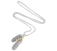 TOYANDONA Collana da Uomo Pendente a Piuma in Lega Retrò Design a Pennacchio Resistente Accessorio Moda Maschile per Regalo Compleanno e Occasioni Speciali