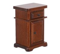 TOYANDONA Comodino per casa delle bambole: credenza in legno in miniatura per camera da letto - piccolo comodino in miniatura - accessori per la stanza della casa delle bambole