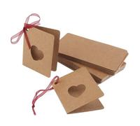 TOYANDONA con Spago Rosso Kraft 150 Etichette a Forma di Cuore per Decorazioni Matrimonio e Compleanno, per Biglietti e Note Scritte