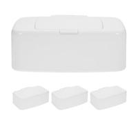 TOYANDONA Contenitore Portatile per Salviette Ricaricabili con Coperchio Sigillante 4 Pezzi, Dispenser per Salviettine Umidificate in Plastica Antiscivolo, Organizer per Uso