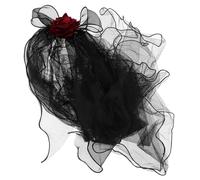 TOYANDONA Copricapo Costume Sposa Fantasma Halloween, Accessorio da Sposa Gotico Nero, Leggero, per Donne, Party e Mascherata