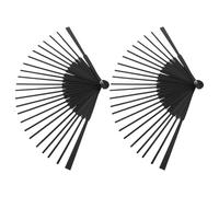 TOYANDONA Cornice con Pieghevole in Ventaglio Legno 2 Nero Pezzi 21x2,2x1,2cm 25 Stecche Resistente alla Deformazione per Fai da Te per Performance Sceniche