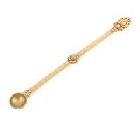 TOYANDONA Cucchiaio in Ottone per Offerte Rituali Buddha Bastone, Cucchiaio Hawan Tibetano per Burro Chiarificato Ghee, Utensile Religioso per Cerimonie e Meditazione